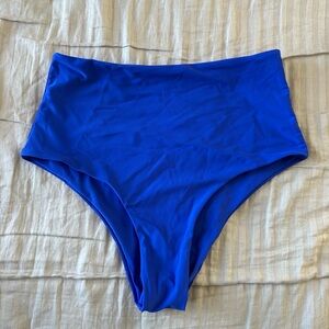 Blue High-Waisted Bikini Bottom